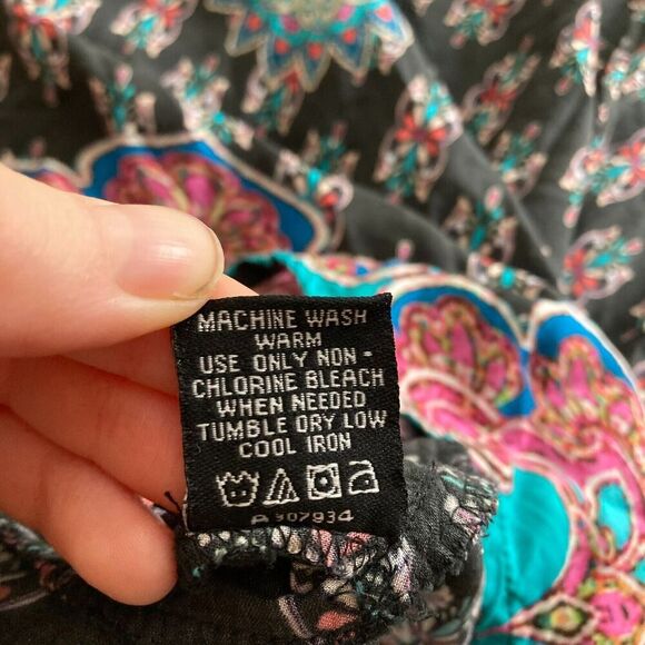 Tolani Collection Women's Flowy Boho Multicolor Soft Indian Cotton Dress Size L - Picture 6 of 13